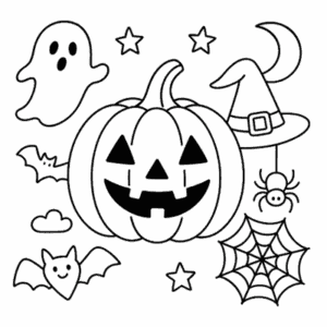 ハロウィンぬりえ