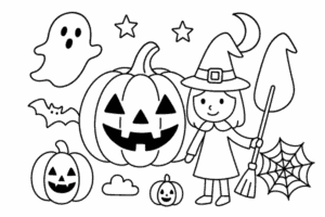 ハロウィンぬりえ