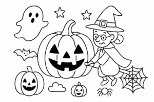 ハロウィンぬりえ
