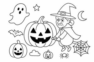 ハロウィンぬりえ